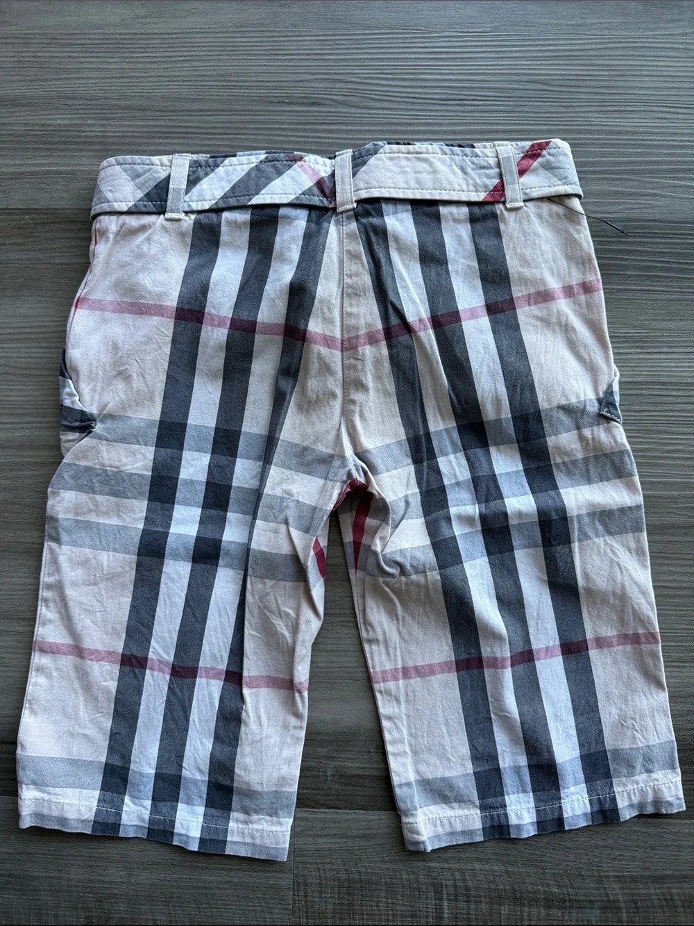 Burberry Cream Plaid Kids Shorts